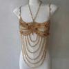 Beaded Body Chain Bra Multilayer Beaded Chest Chain Body Accessories Jewelry for Women Nightclub Raves Body Jewel