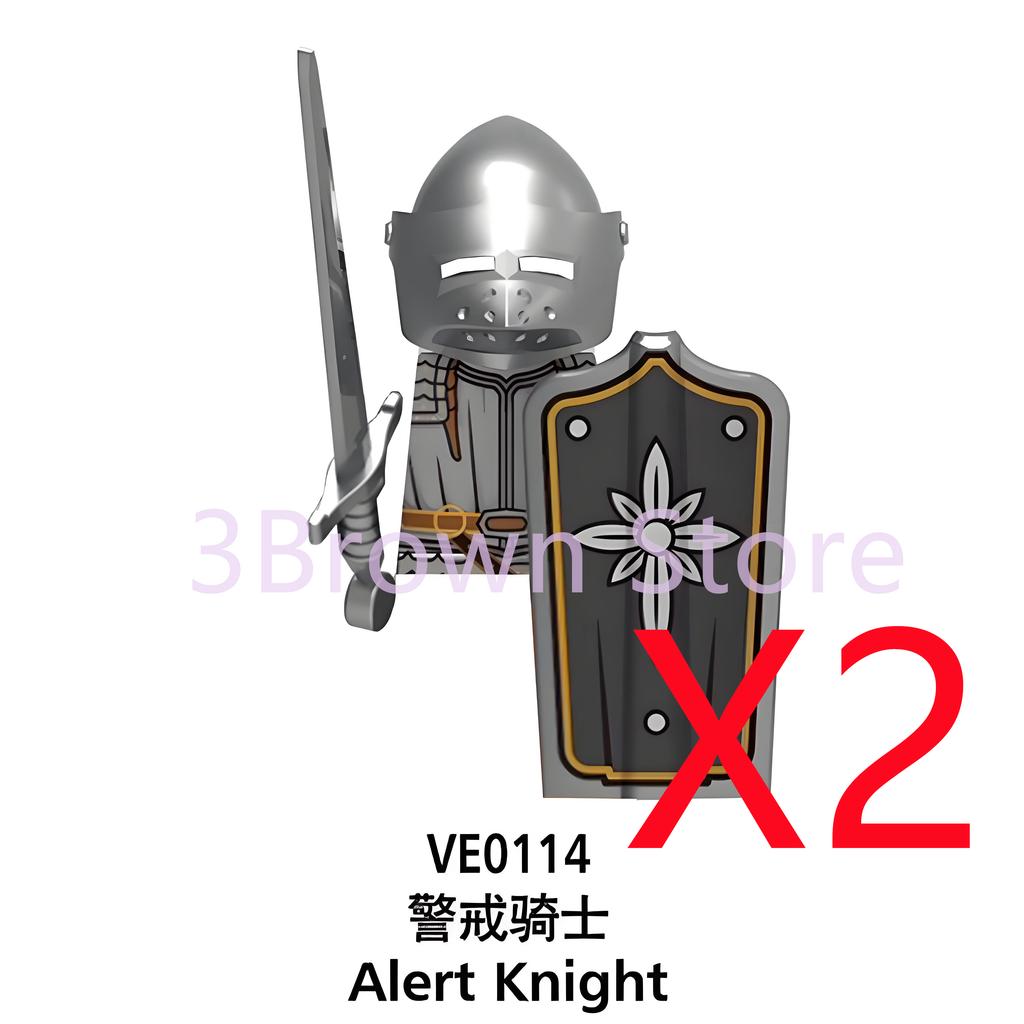MOC Medieval Building Blocks Castle Knights Army Soldiers Warrior Accessories Warhorse Helmets Shields Armor Toy Gifts S036 DIY