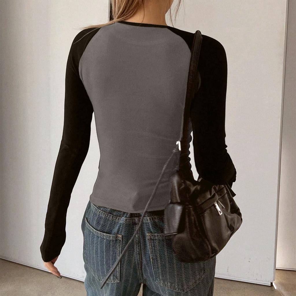 Dámský módní elegantní top s dlouhým rukávem pro dojíždění a volný čas