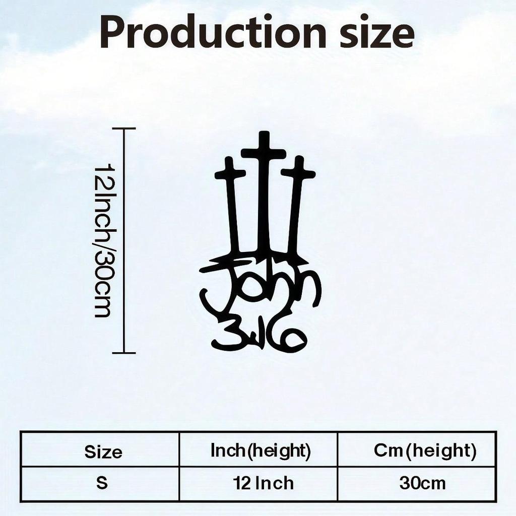 Christian Iron Cross Wall Art Powder Coated Vintage Minimalist Home Decor Religious Gift Christmas Baptism Wedding