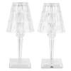 LED Crystal Table Light Transparent Prism Dimmable Desk Lamp USB Charging Bedside Decor