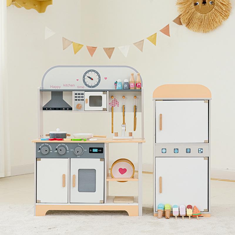 Wooden Pretend Play Kitchen Set: Fruit Cutting Toys for Kids' Birthday Gift