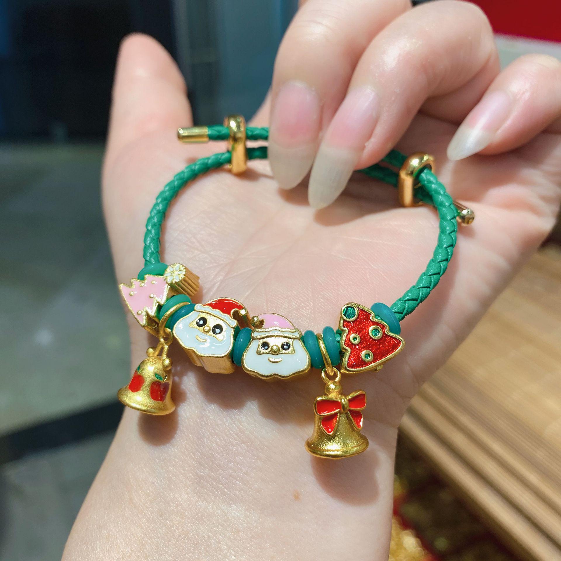 

Adjustable Christmas Bracelet: Santa Claus & Pine Tree Series for Girls