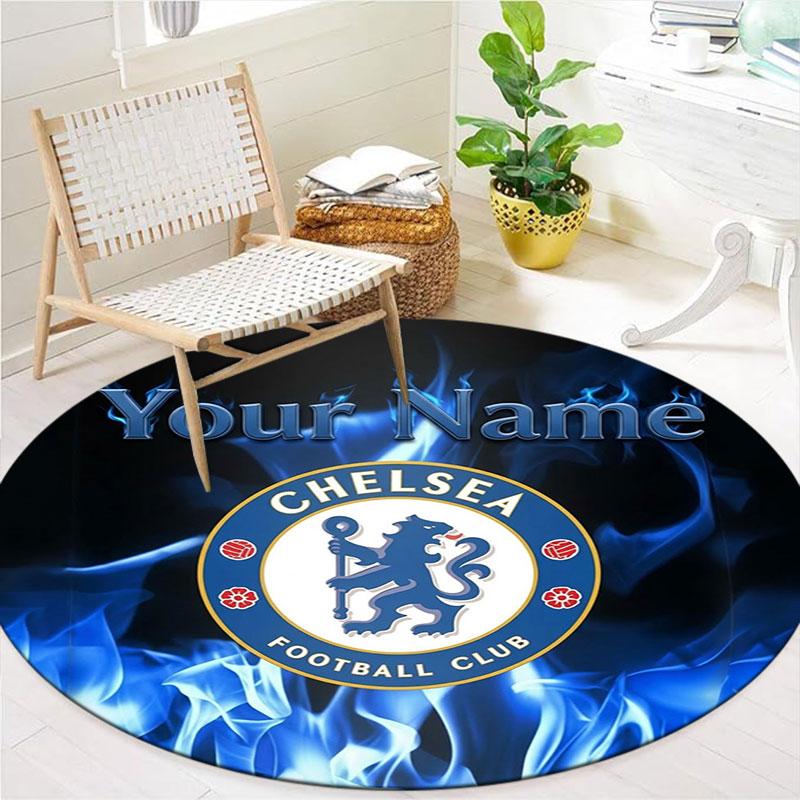 Chelsea F Custom Name Round Area Rug,Carpet Rug for Living Room Bedroom Sofa Playroom Decor,Non-slip Floor Mat