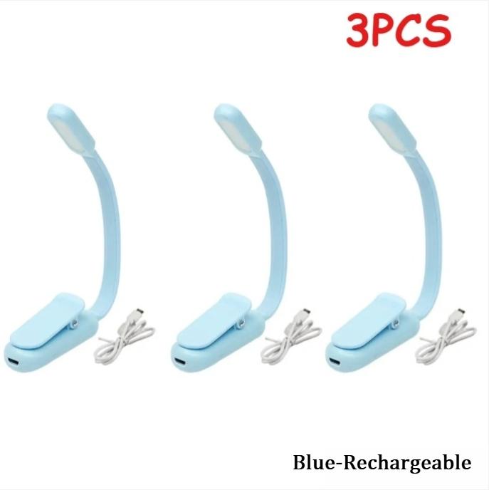 Mini USB Rechargeable Clip On Book Light 3 Level Adjustable Brightness LED Night Lamp For Bedroom Travel Study