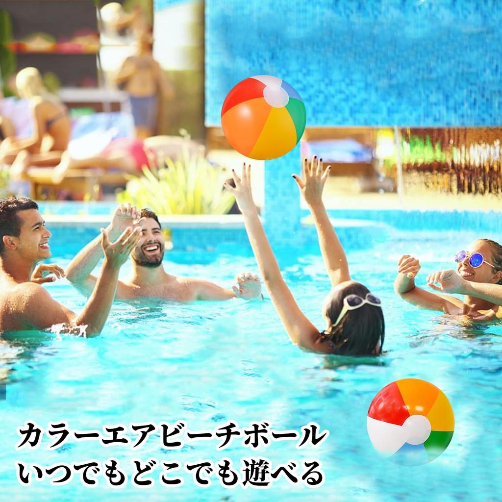 RICISUNG Beach Balls [Set of 2] Inflatable Pool Balls, Soft and Comfortable, Eco-Friendly PVC Material, Perfect for Summer Vacation, Events, Travel,