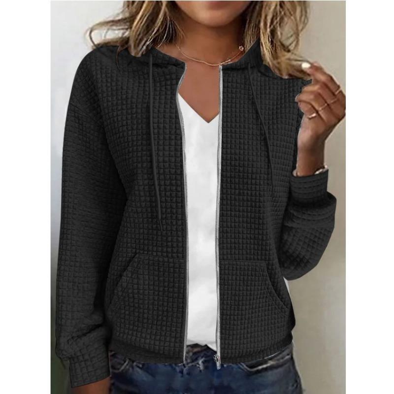 Women S Zip Up Hooded Long Sleeve Sweatshirt Coat