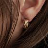 Fashion Brass Plated 18K Real Gold Brushed C-Type Irregular Stud Earrings With Unique Personality And Trend Light Luxury Earrings For Women