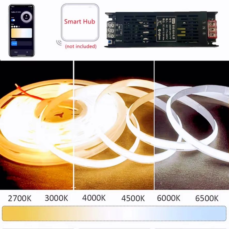 LED Power Supply AC175-265V DC 24V Dimmer Transformer Tuya Zigbee Support Alexa Gooogle Voice APP Control For Home CCT LED Strip