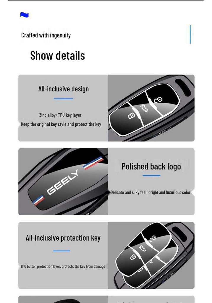 Compatible Key Case for Geely Emgrand, Binrui, Xingrui, Binyue, Boyue, Haoyue, Xingyue, Jiaji, Icon Car Models