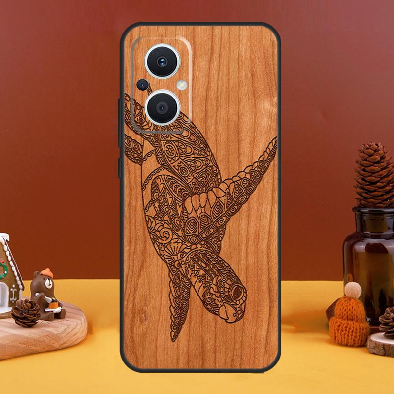 Turtle Wood Pattern Case For OPPO Reno 8T 4Z 5Z 10 Pro 11 F 4 5 6 7 8 Lite OPPO Find X5 X6 Pro X2 X3 Lite Cover