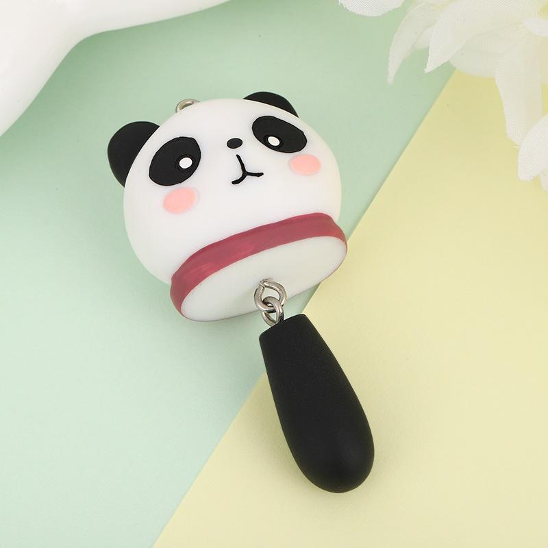 Cartoon Resin Cute Animal Bear Panda Cat Keychain Creative Shaking Tail Car Charm Bag Pendant Children Diy Keychain Accessories