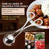 2pc DIY Stainless Steel Meatball Maker Spoon, Non-Stick Fish Ball Squeezer with Long Handle, Versatile Manual Kitchen Tool for Meat and Rice Balls
