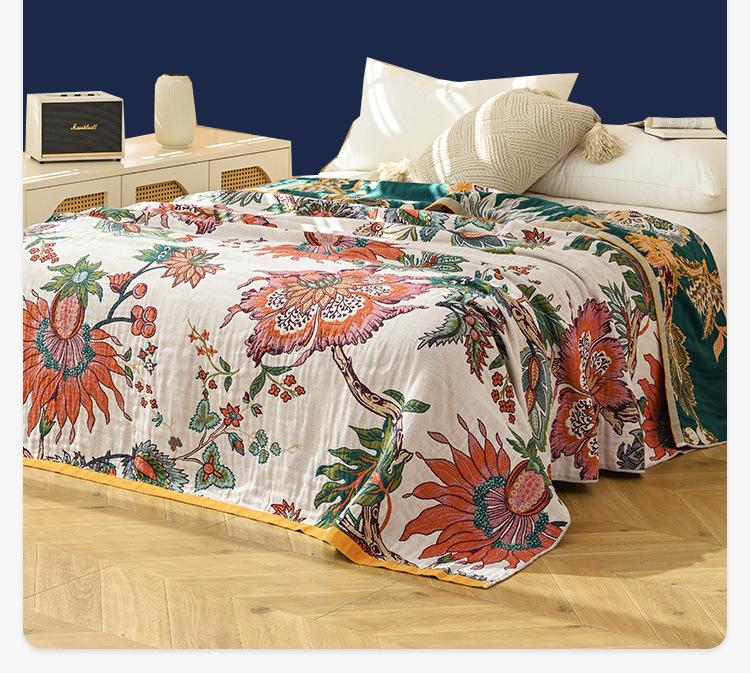 100% Cotton, French Country Style, Four-Ply Gauze Sheet