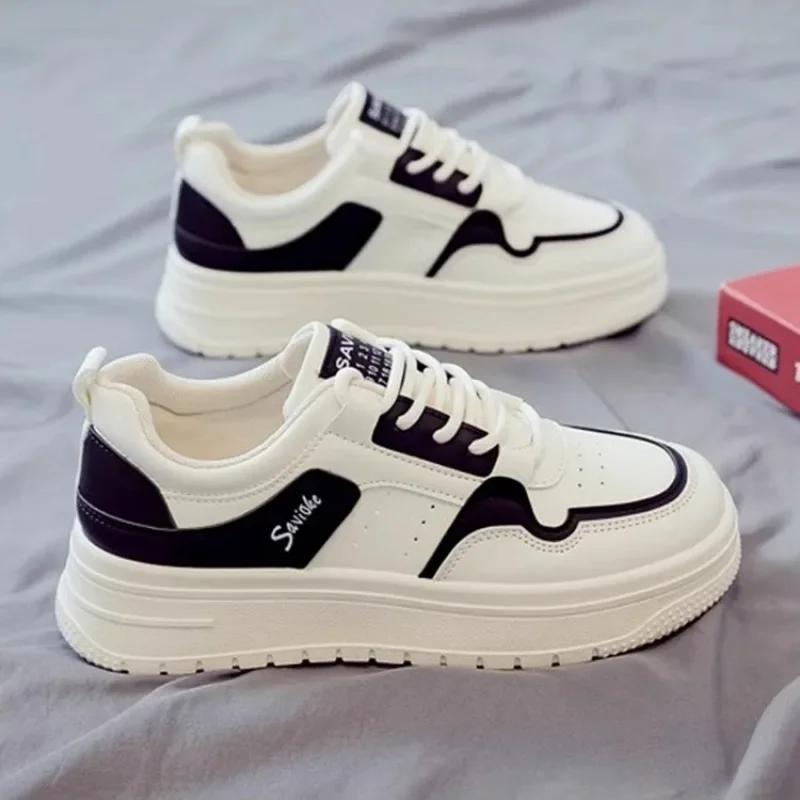 

Fashion Ladies Shoes 2025 High Quality Front Lace-up Woman Sneakers Fashion Sewing Outdoor Comfortable Classic Skateboard Casual Sneaker 35