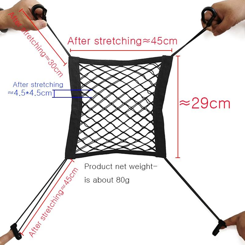 Bilinnvendig bagasjeromsseterygg Elastisk netting Bilstyling Oppbevaringspose Lommebur Borrelås Lommeholder Biltilbehør