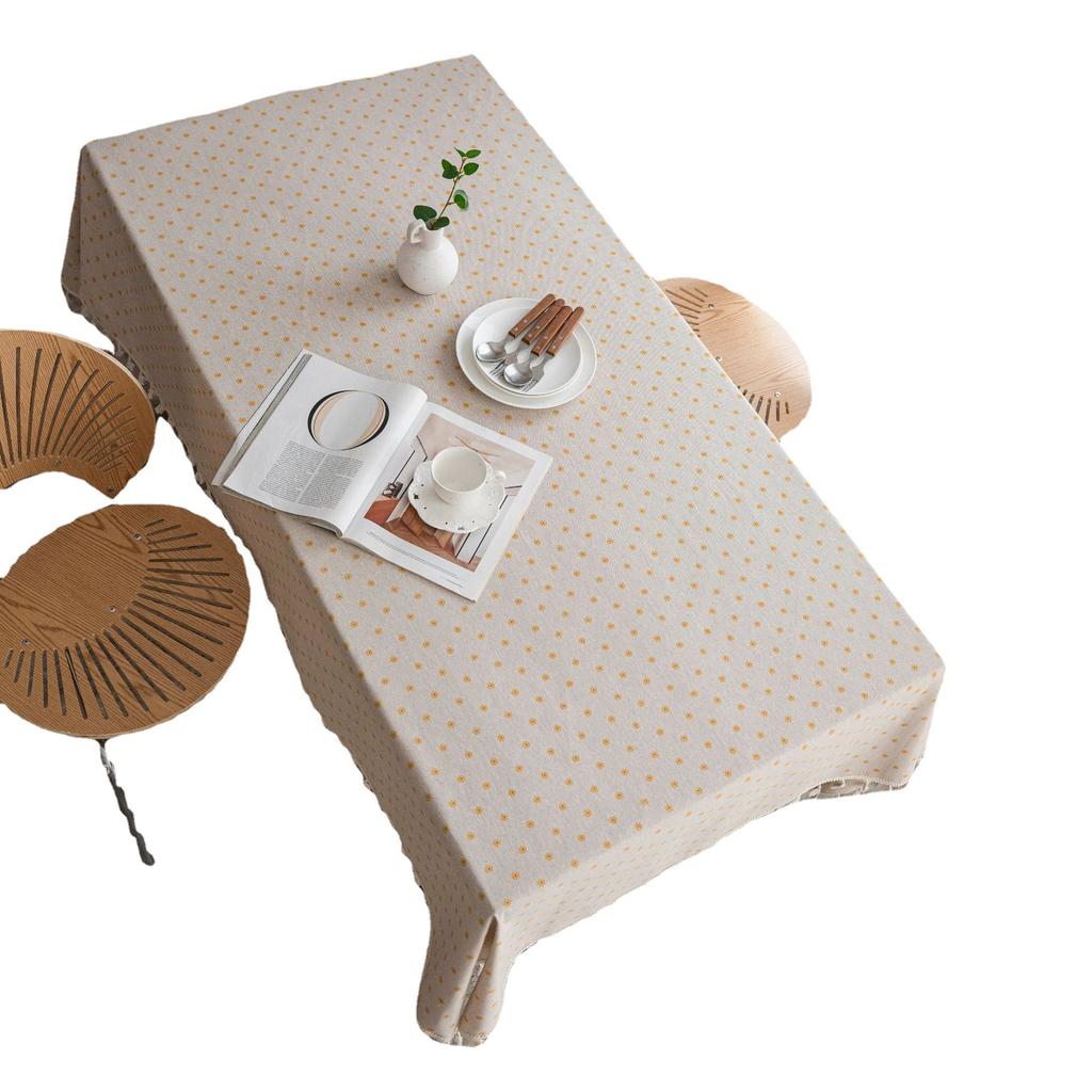 Cotton And Linen Decorative Fringed Cover Dustproof Coffee Table Bedside Table Desk Table Mat Tablecloth