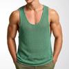 Men's Sleeveless Tank Tops Knitted Hollow Out Crochet T-Shirts Muscle Summer Vacation Beach Shirts Casual Athletic Muscle Pullover Vest Top for Male