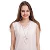 Vintage Long Necklace Geometric Peach Heart Love Pendant Alloy Women'S Sweater Chain