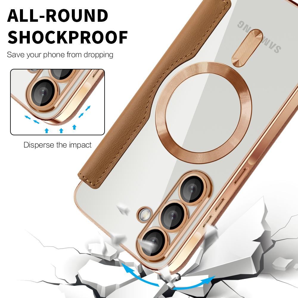 Pro Samsung Galaxy A56 5G pouzdro Kompatibilní s MagSafe Blokování RFID Kožený kryt na telefon