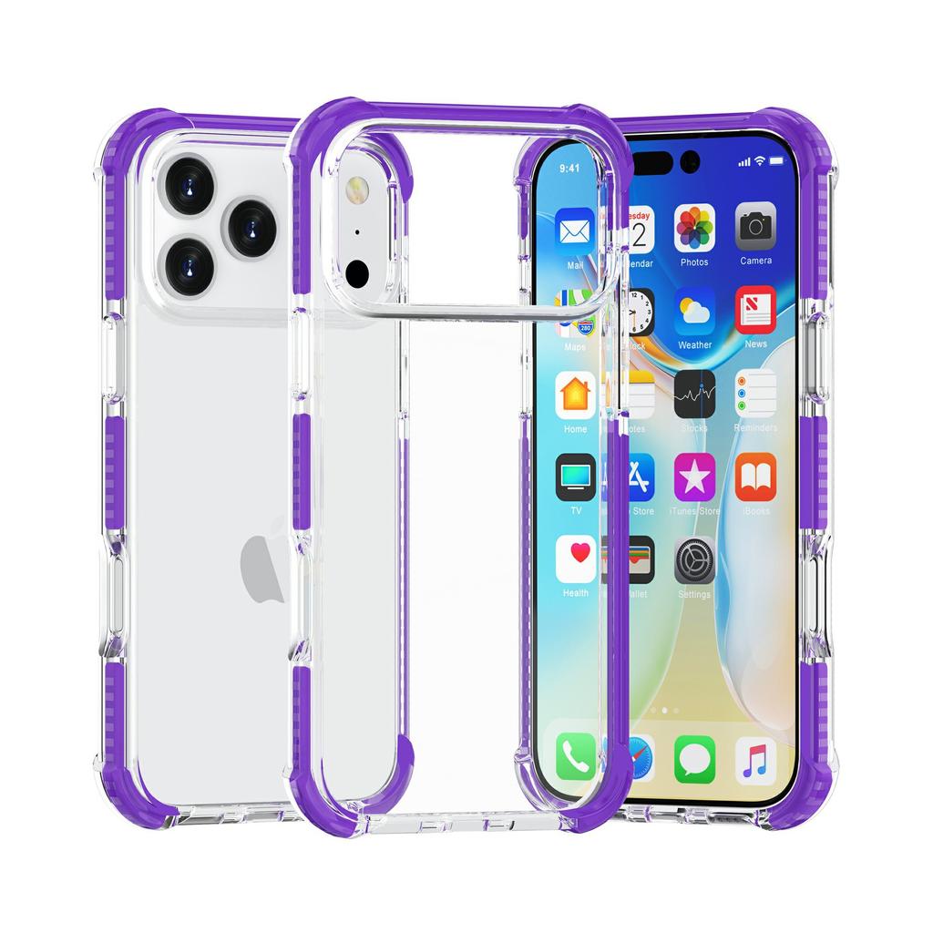 The New iPhone18ProMax Transparent Mobile Phone Case Is Suitable for Apple 18 Acrylic Colored Edge Airbag Anti-drop Case.