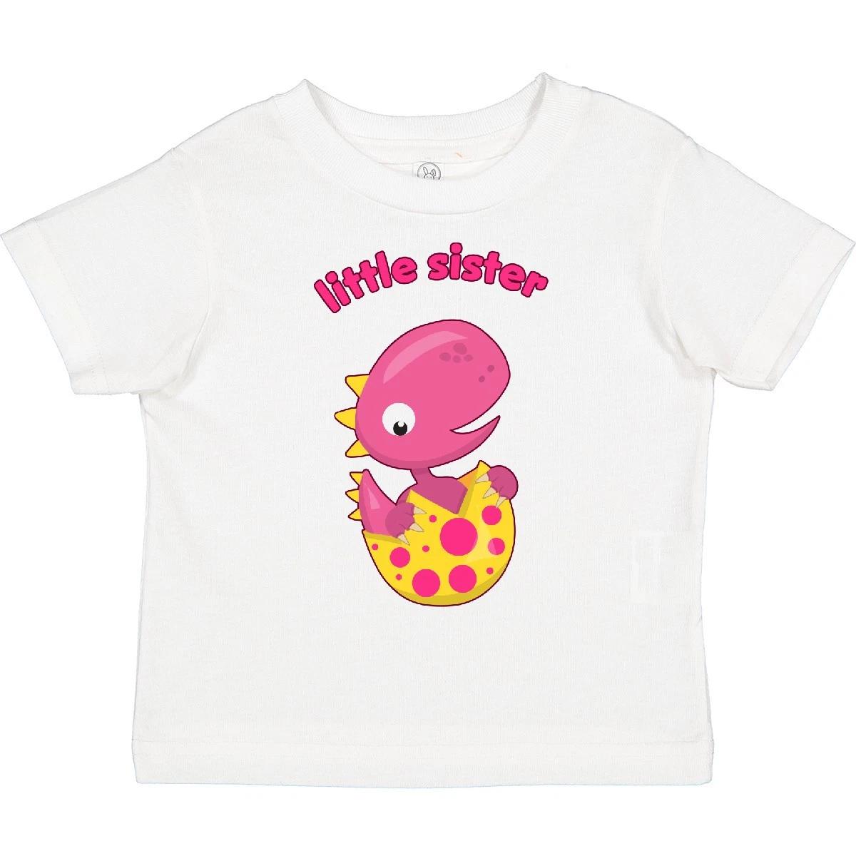 Inktastic Little Sister-dino Toddler kids boys T-Shirt Siblings Dinosaur Tyrannosaurus Rex 160