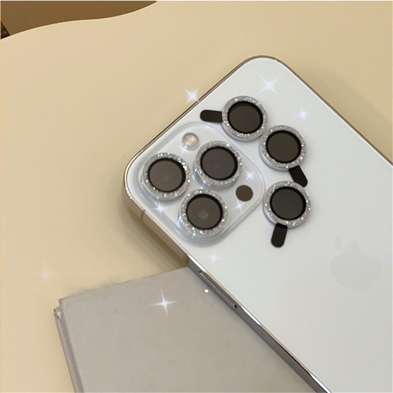 3d Bling Diamond Camera Lens Protector For Iphone 12 13 Pro Max Metal Ring Lens Tempered Glass Film For Iphone 11 Pro Max Cover