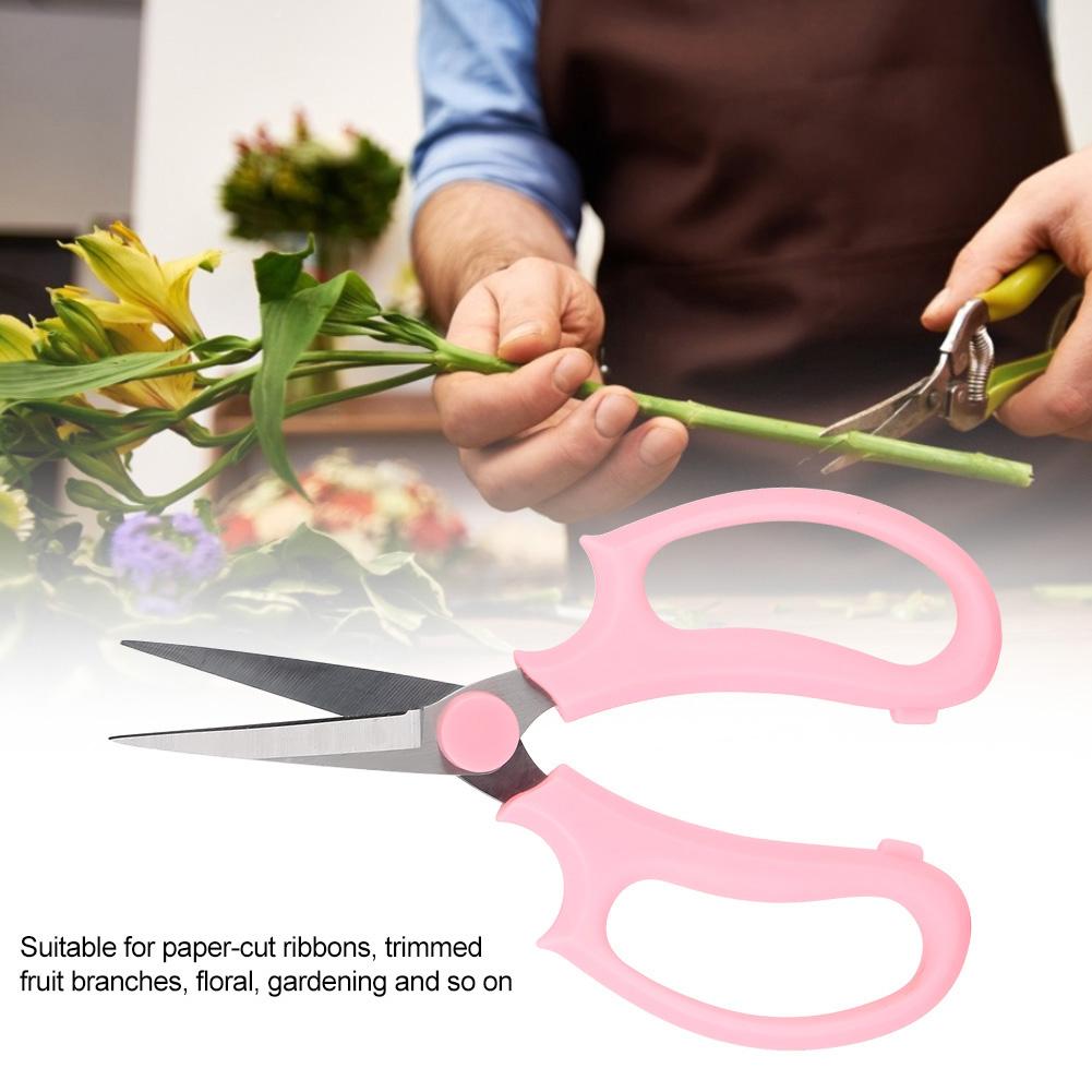 Multifunctional Floral Scissors Pruning Shears Flower Cutting Scissors(Pink)