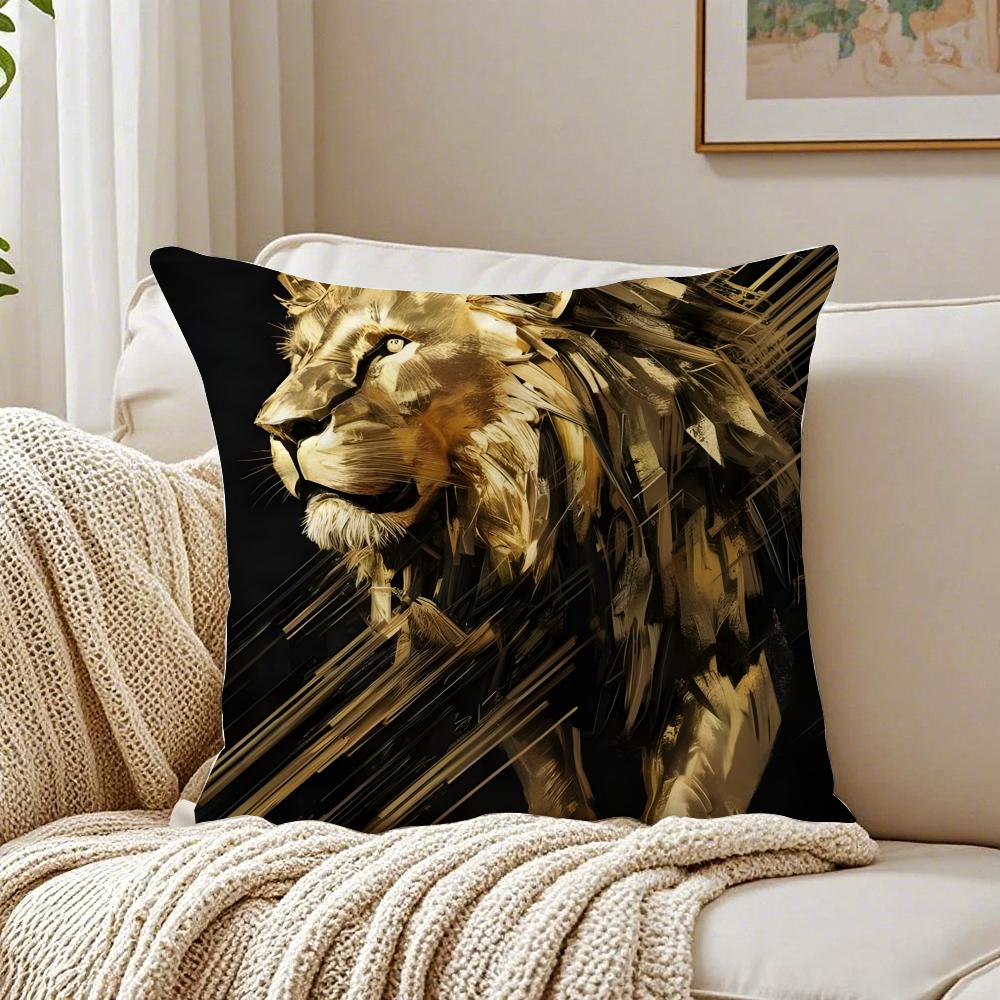 B-Black Gold Eagle Pillow Luxury Decor Cushion Cushion Cover Pillowcase Anti-Dustmite Living Room Sofa Decor Cushion Room