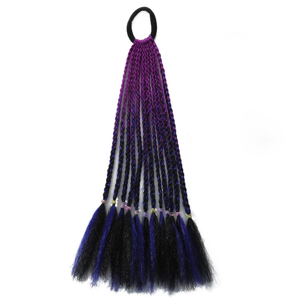 

1 шт. Разноцветные искусственные косички, резинки, детские парики, хвостик, новые детские косички для волос 04