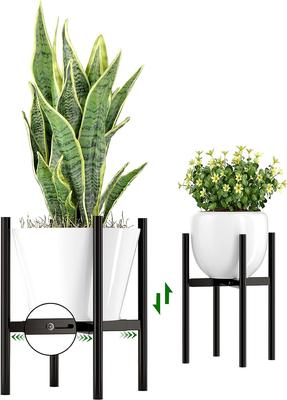 EKNITEY Adjustable Flower Adjustable Width Indoor Outdoor Flower Metal Plant Stylish Flower 1 Pot Stand Stand, 20-30cm, Stand, Rack, Stand, (Black)