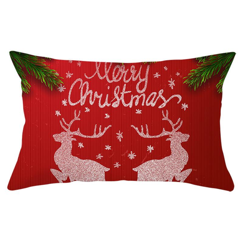 Christmas Simple Print Series Peach Skin Waist Pillowcase Home Sofa Pillowcase Office Pillowcase