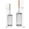Round Barbecue Grill Basket Set Stainless Steel Rolling Steel Mesh Tube Barbecue Grill with Handle Essential for Outdoor Camping
