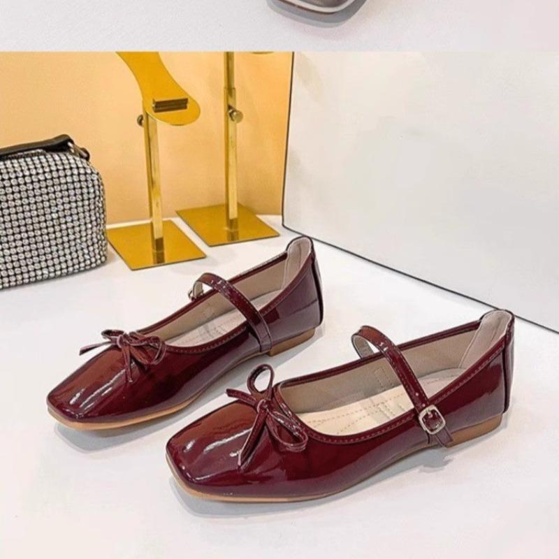 2025 New Hot Selling Vintage Mary Jane Shoes Elegant Bowknot Round Toe Women's Flat Comfort Elastic Ladies Ballerina