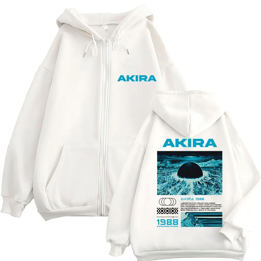 Japan Anime Tokyo Akira Zipper Hoodie Science Fiction Movie Shotaro Kaneda Sweatshirt Fleece Loose Manga Coats Male
