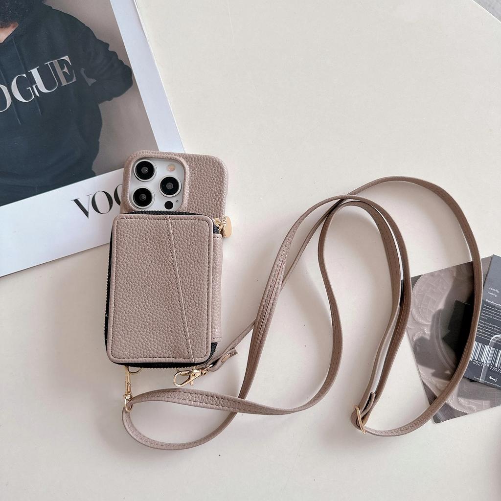 Leather Crossbody Wallet with Card Holder Phone Case for IPhone 15 14 Plus 13 Mini 12 11 Pro Max 7 SE Shell Shockproof Cover