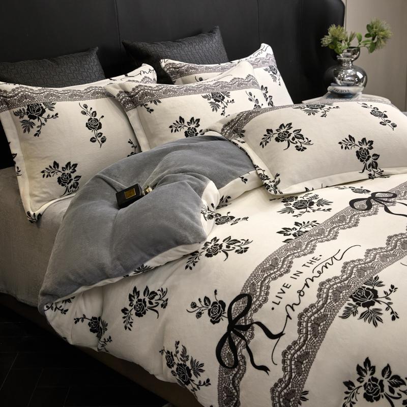 Fashion Leopard Milk Velvet Duvet Cover Girls Women Bedroom Queen King Comforter Cover Without Pillowcase Gray Quilt Covers 1Pc