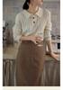 French Retro Wool Cable Knit Lapel Sweater - Women's Autumn Winter Cashmere Polo Collar Top