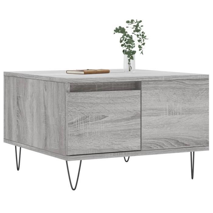 VidaXL Table basse sonoma gris 55x55x36,5 cm bois d'ingénierie 830762