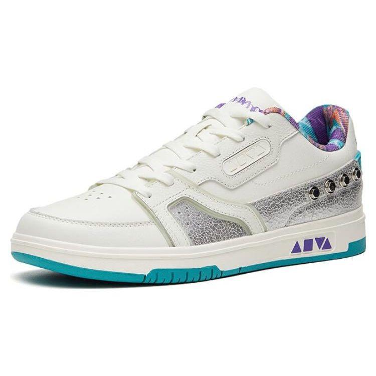 Anta Aoyu Slip Resistant Durable Low Top Skate Shoes Men Skate Shoes Silver-Gray 112329231-1