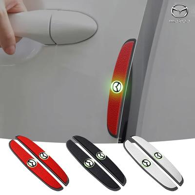 4pcs Car Logo Door Edge Anti Scratch Collision Protection Strip Luminous Stickers For Mazda 2 3 6 CX5 CX3 CX6 RX7 MX5 CX9 CX7