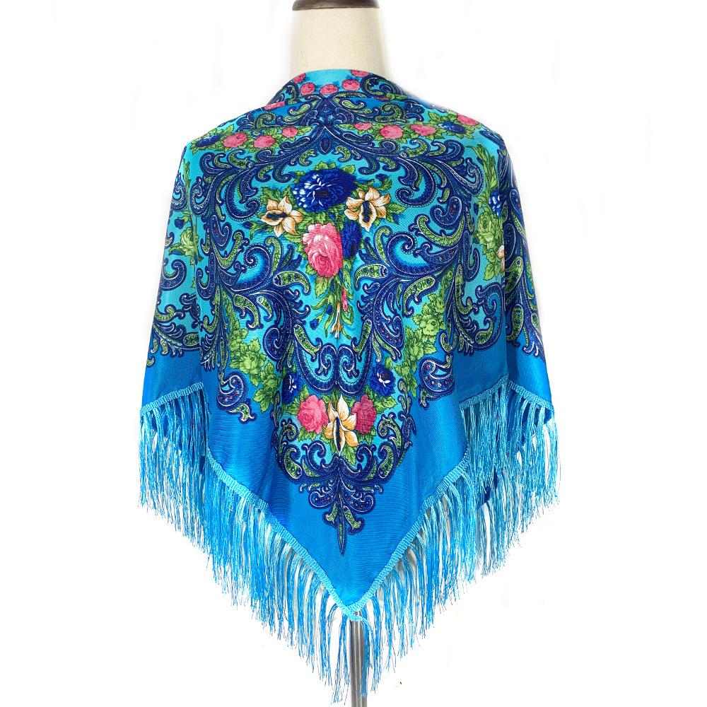 Damen Ethno-Print Warmer Schal Stola - Herbst/Winter Quadratisches Muslimisches Kopftuch