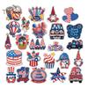 14/17/23/24Pcs USA Independence Day Refrigerator Magnet Waterproof PVC Patriotic 4th of July Festival Cartoon Magnetic Decoration Ornament