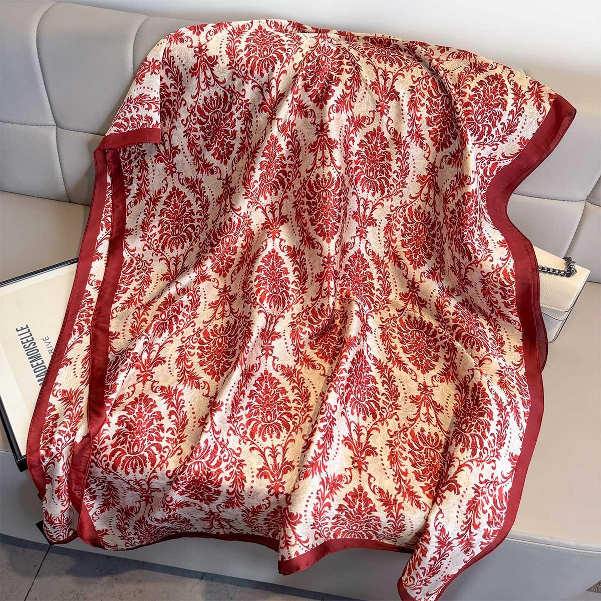 

Summer Floral Print Scarf 180x80Cm Large Soft Scarf Women Stylish Luxury Long Beach Shawl Handkerchief Elegant Travel Wrap Hot 180-80cm