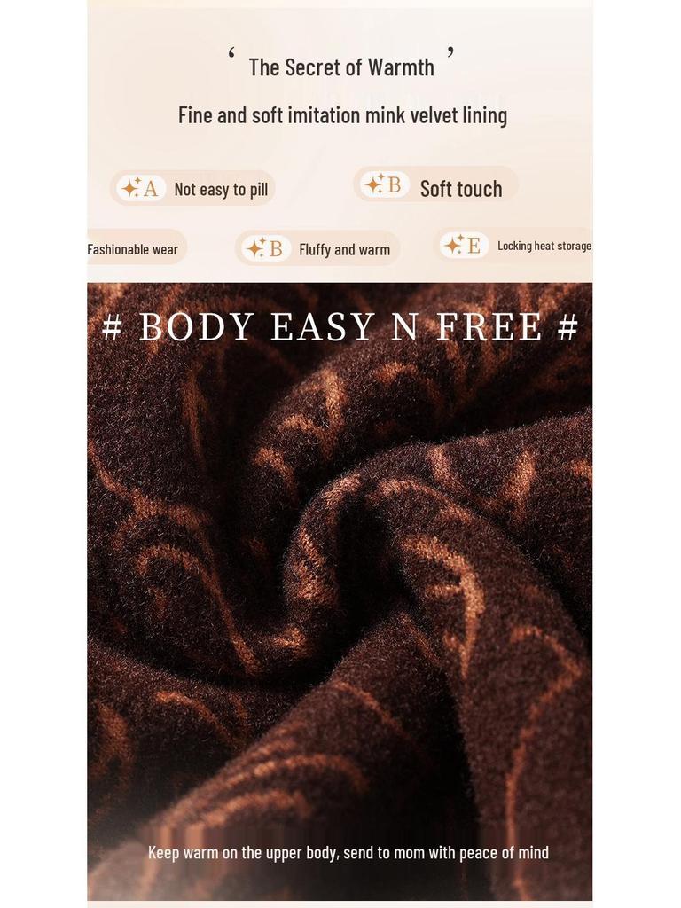Plus Size Diamond Faux Mink Fur Sweater for Middle-Aged Women – Loose Half-High Collar Pullover