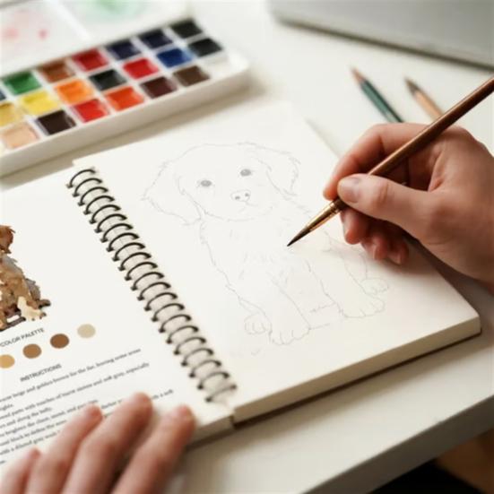 Watercolor Workbook Coloring Book Step-by-Step Tutorials for Animals Flowers Beginner Friendly Painting Kit for Learning Stress Relief
