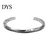 Men Bracelet Opening Adjustable Silver Color Twist Boho Wrist Decoration Easy to Wear Fish Letter Curved Sleeve Jewelry