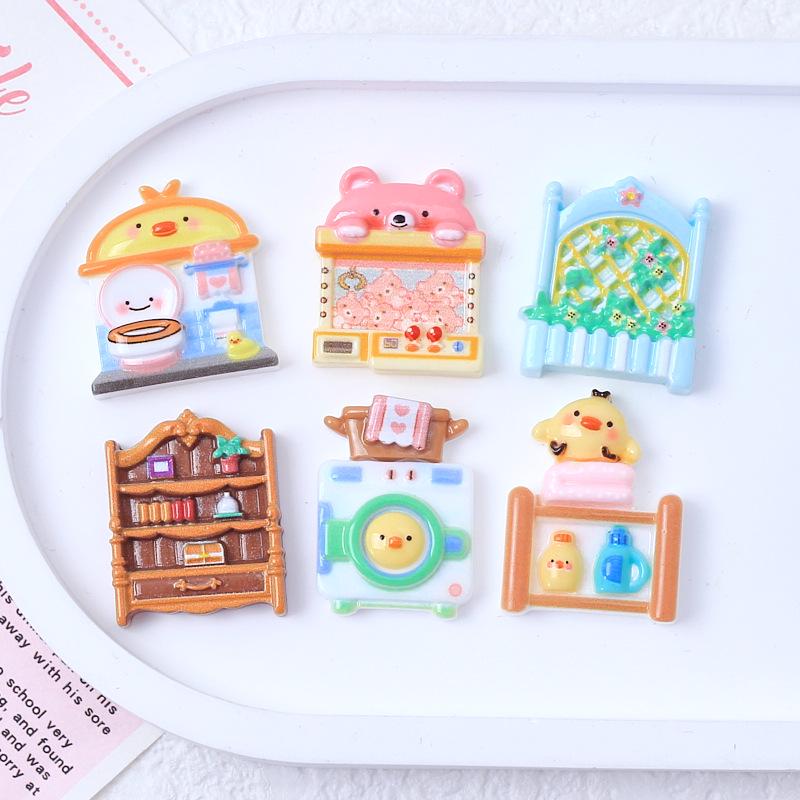 Cute Chicken Cartoon Resin Accessories: Phone Case, Hair Clip, Jewelry DIY Kit