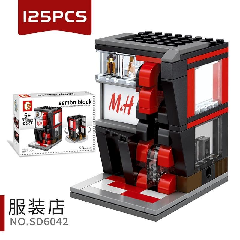 European City Series Street View European Architecture Shop Shopping Scene Puzzle Assembled Building Block Toys  Playsets Children's Gift Presents