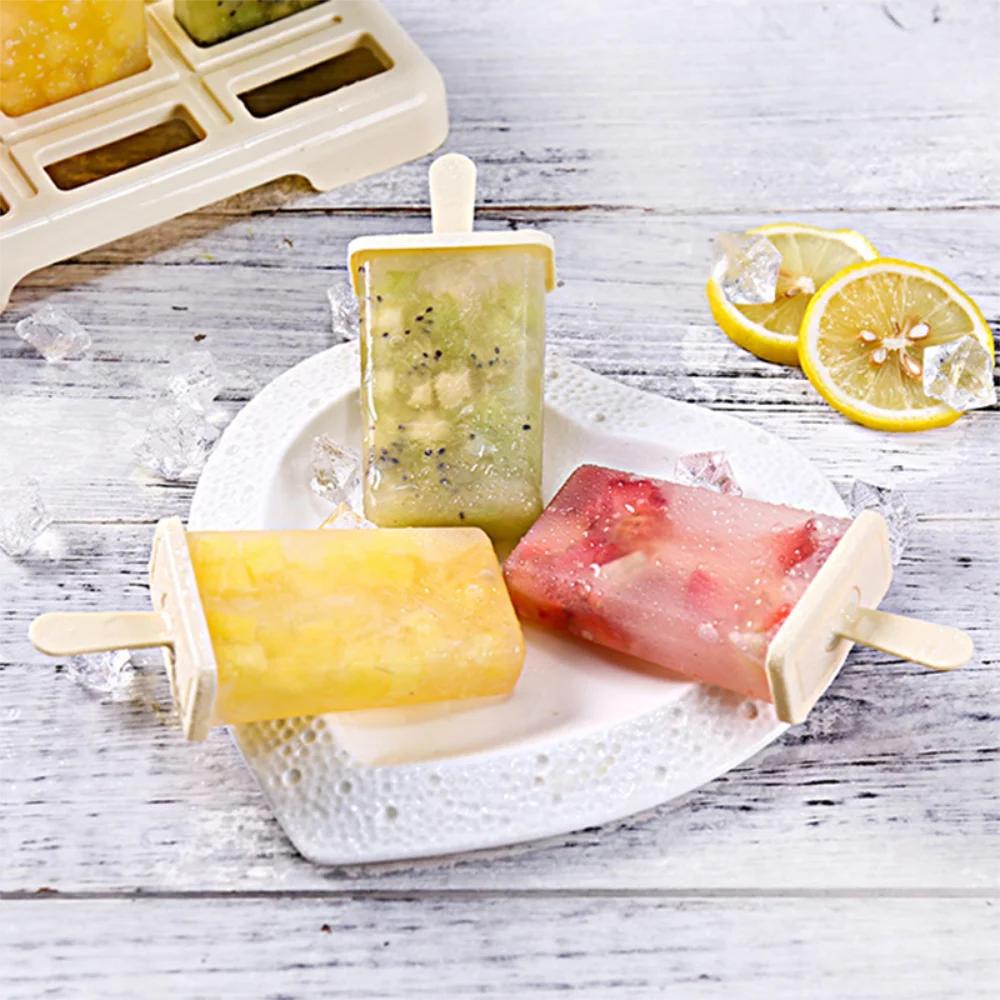 Ice Cream Popsicle Mold DIY Cream Kitchen Gadgets Machine Homemade Box with Plastic Stick Ice-lolly Mold Cube Tray
